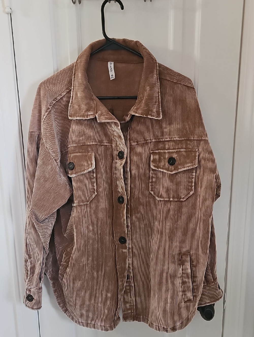 Zenana Outfitters Brown Corduroy Shacket Jacket